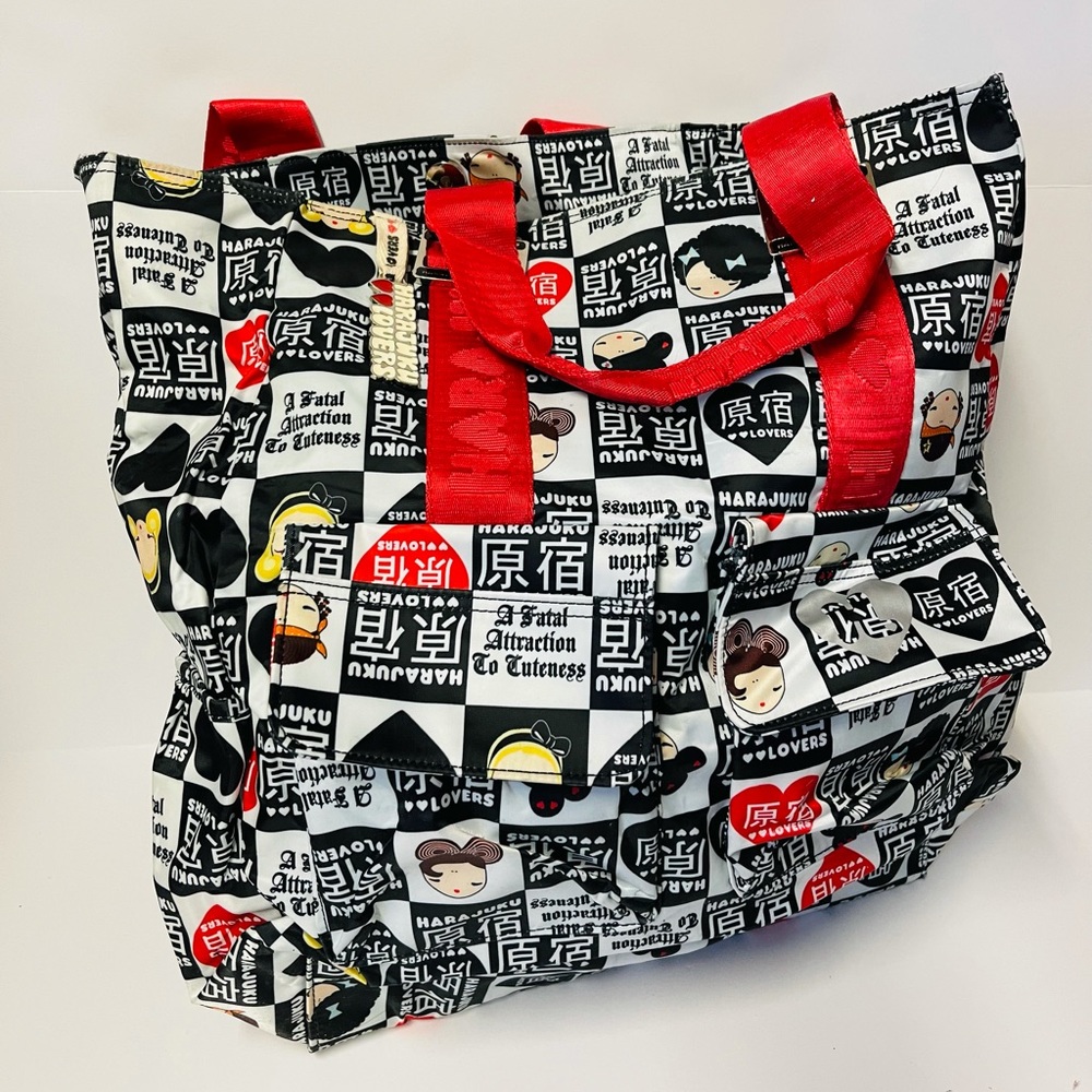 Harajuku Lovers Black and Red Large Tote Bag